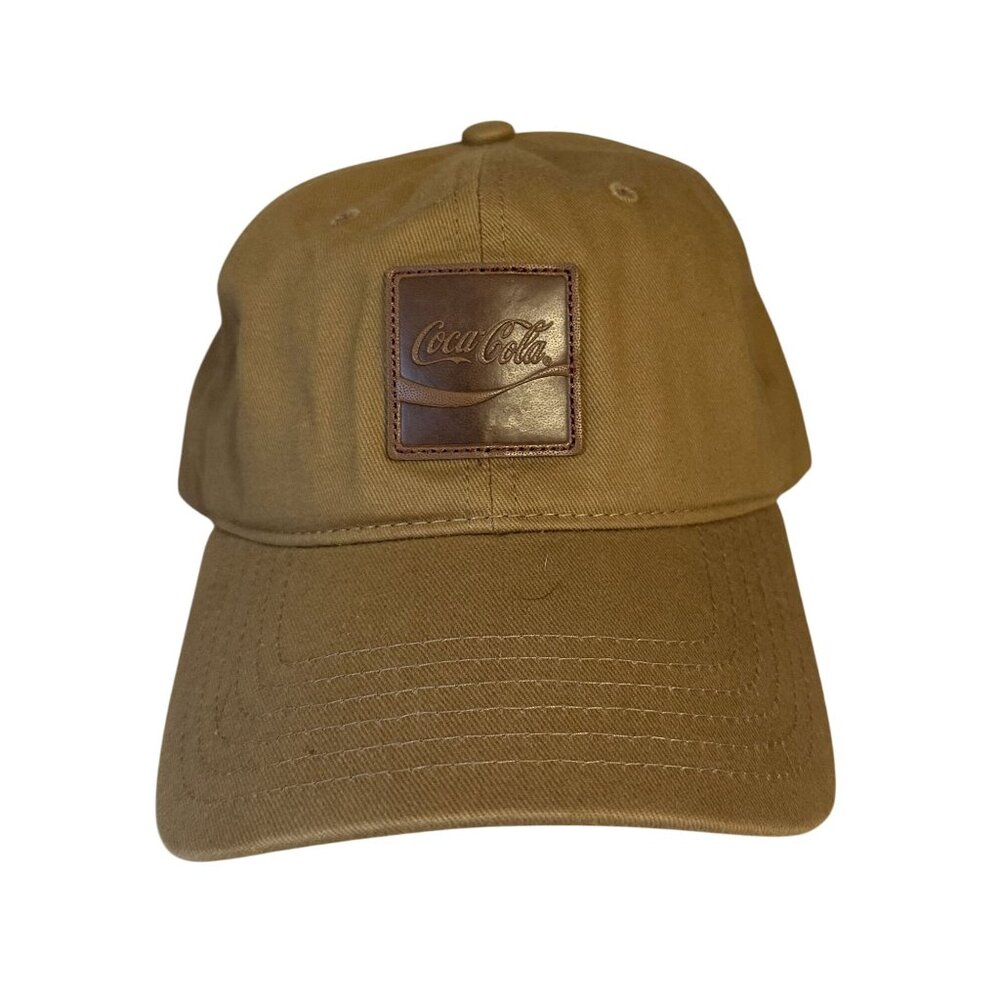 Aredn Square Gold Khaki Coca-Cola Hat Baseball Cap Adult VGC 2002